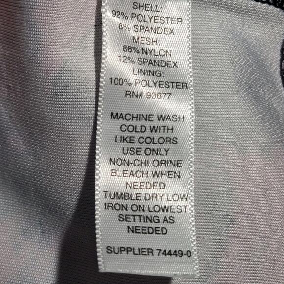 BOUTIQUE WOMEN Black Floral DRESS Sheer Bands PLUS 2X Pink Blue Party Classic - Picture 9 of 10